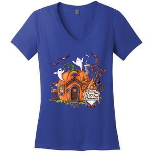 Pumpkin Gnomes Fall Autumn Cute Halloween Thanksgiving Tee Gift Women's V-Neck T-Shirt