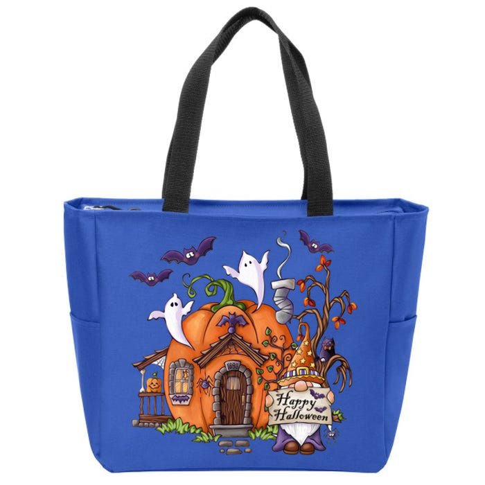 Pumpkin Gnomes Fall Autumn Cute Halloween Thanksgiving Tee Gift Zip Tote Bag