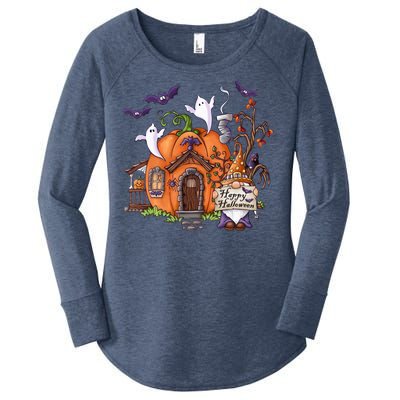 Pumpkin Gnomes Fall Autumn Cute Halloween Thanksgiving Tee Gift Women's Perfect Tri Tunic Long Sleeve Shirt