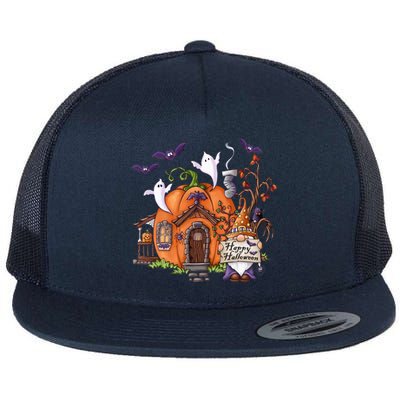 Pumpkin Gnomes Fall Autumn Cute Halloween Thanksgiving Tee Gift Flat Bill Trucker Hat