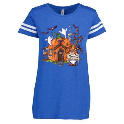 Pumpkin Gnomes Fall Autumn Cute Halloween Thanksgiving Tee Gift Enza Ladies Jersey Football T-Shirt