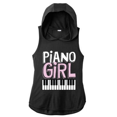 Piano Girl Funny Pianist Music Keyboardist Musician Outfit Ladies PosiCharge Tri-Blend Wicking Draft Hoodie Tank