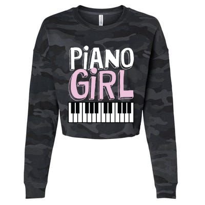 Piano Girl Funny Pianist Music Keyboardist Musician Outfit Cropped Pullover Crew