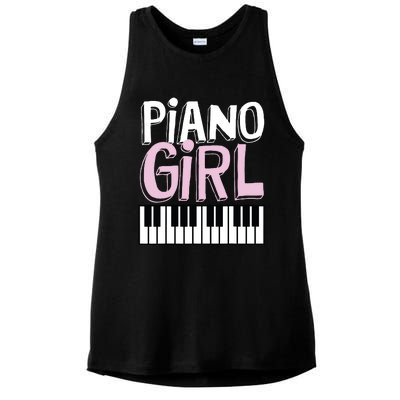 Piano Girl Funny Pianist Music Keyboardist Musician Outfit Ladies PosiCharge Tri-Blend Wicking Tank