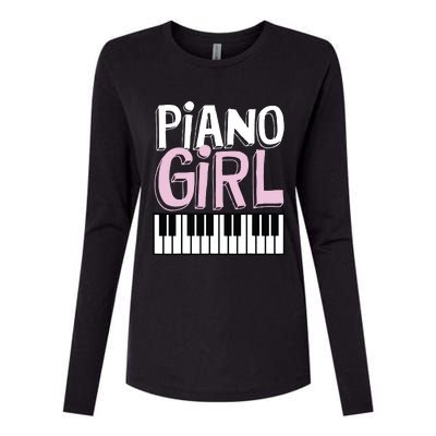 Piano Girl Funny Pianist Music Keyboardist Musician Outfit Womens Cotton Relaxed Long Sleeve T-Shirt