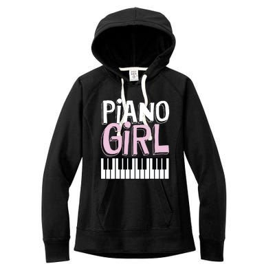 Piano Girl Funny Pianist Music Keyboardist Musician Outfit Women's Fleece Hoodie