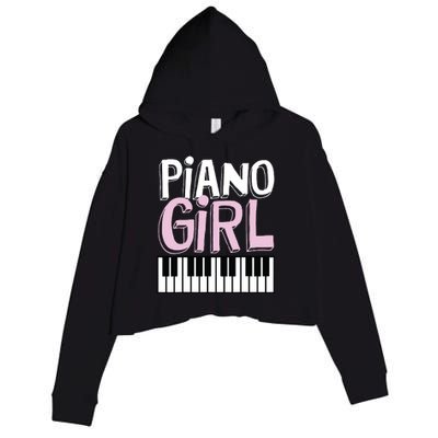 Piano Girl Funny Pianist Music Keyboardist Musician Outfit Crop Fleece Hoodie