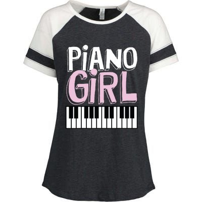 Piano Girl Funny Pianist Music Keyboardist Musician Outfit Enza Ladies Jersey Colorblock Tee