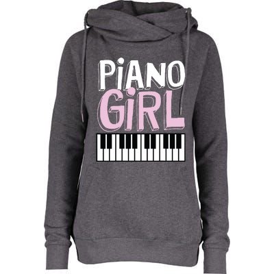 Piano Girl Funny Pianist Music Keyboardist Musician Outfit Womens Funnel Neck Pullover Hood