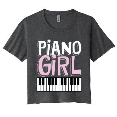 Piano Girl Funny Pianist Music Keyboardist Musician Outfit Women's Crop Top Tee