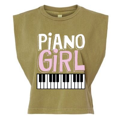 Piano Girl Funny Pianist Music Keyboardist Musician Outfit Garment-Dyed Women's Muscle Tee