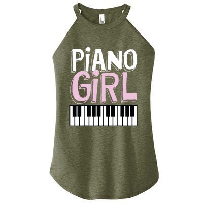 Piano Girl Funny Pianist Music Keyboardist Musician Outfit Women's Perfect Tri Rocker Tank