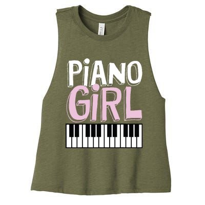 Piano Girl Funny Pianist Music Keyboardist Musician Outfit Women's Racerback Cropped Tank