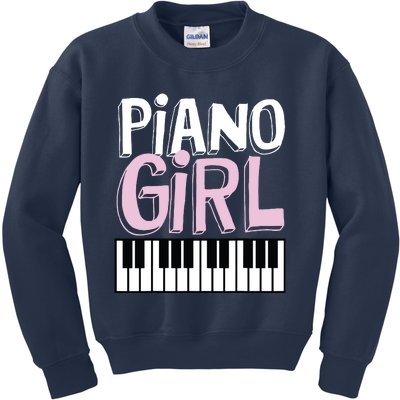 Piano Girl Funny Pianist Music Keyboardist Musician Outfit Kids Sweatshirt