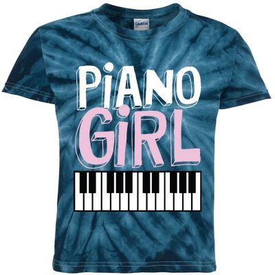 Piano Girl Funny Pianist Music Keyboardist Musician Outfit Kids Tie-Dye T-Shirt