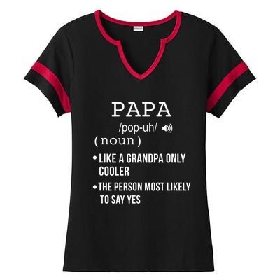 Papa Gift From Grandkids Father's Day Shirt Papa Definition Ladies Halftime Notch Neck Tee