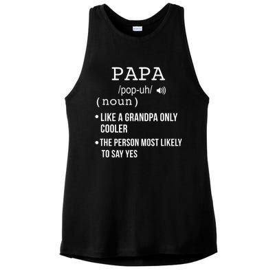 Papa Gift From Grandkids Father's Day Shirt Papa Definition Ladies PosiCharge Tri-Blend Wicking Tank