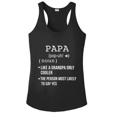 Papa Gift From Grandkids Father's Day Shirt Papa Definition Ladies PosiCharge Competitor Racerback Tank