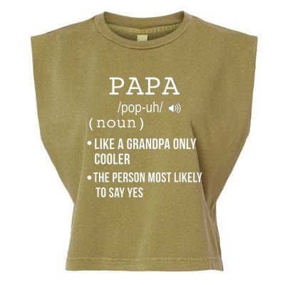 Papa Gift From Grandkids Father's Day Shirt Papa Definition Garment-Dyed Women's Muscle Tee