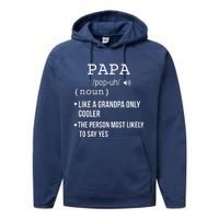 Papa Gift From Grandkids Father's Day Shirt Papa Definition Performance Fleece Hoodie