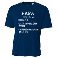 Papa Gift From Grandkids Father's Day Shirt Papa Definition Cooling Performance Crew T-Shirt