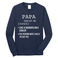 Papa Gift From Grandkids Father's Day Shirt Papa Definition Long Sleeve Shirt