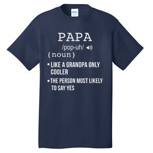 Papa Gift From Grandkids Father's Day Shirt Papa Definition Tall T-Shirt