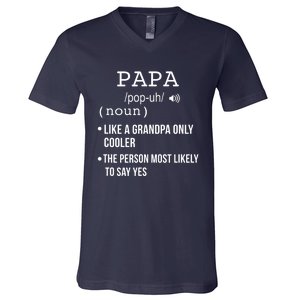 Papa Gift From Grandkids Father's Day Shirt Papa Definition V-Neck T-Shirt