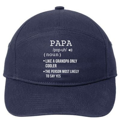 Papa Gift From Grandkids Father's Day Shirt Papa Definition 7-Panel Snapback Hat