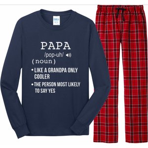 Papa Gift From Grandkids Father's Day Shirt Papa Definition Long Sleeve Pajama Set