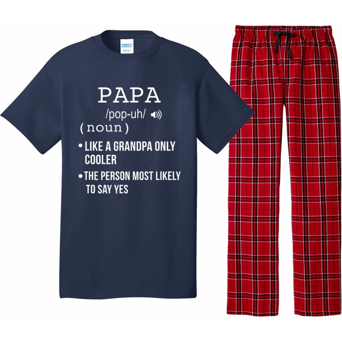 Papa Gift From Grandkids Father's Day Shirt Papa Definition Pajama Set