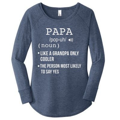 Papa Gift From Grandkids Father's Day Shirt Papa Definition Women's Perfect Tri Tunic Long Sleeve Shirt