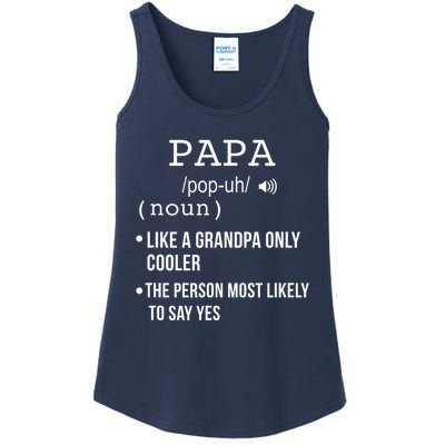 Papa Gift From Grandkids Father's Day Shirt Papa Definition Ladies Essential Tank