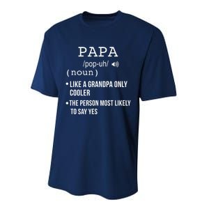 Papa Gift From Grandkids Father's Day Shirt Papa Definition Performance Sprint T-Shirt