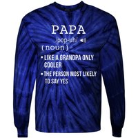 Papa Gift From Grandkids Father's Day Shirt Papa Definition Tie-Dye Long Sleeve Shirt