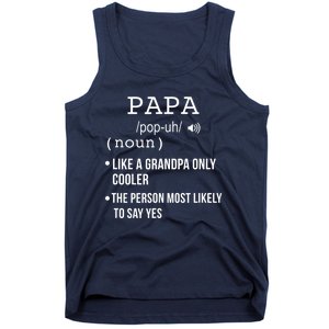 Papa Gift From Grandkids Father's Day Shirt Papa Definition Tank Top