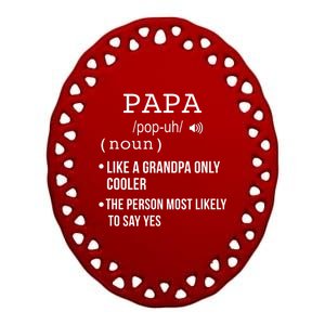 Papa Gift From Grandkids Father's Day Shirt Papa Definition Ceramic Oval Ornament