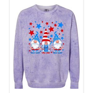 Patriotic Gnomes Fireworks USA Independence Day 4th Of July Gift Colorblast Crewneck Sweatshirt