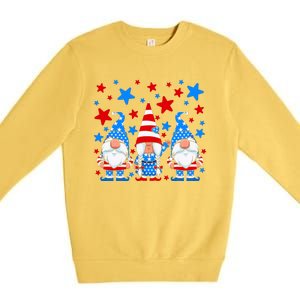 Patriotic Gnomes Fireworks USA Independence Day 4th Of July Gift Premium Crewneck Sweatshirt