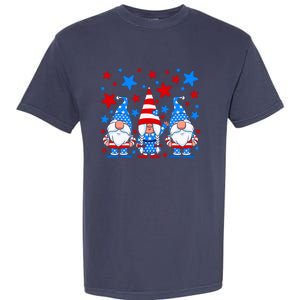 Patriotic Gnomes Fireworks USA Independence Day 4th Of July Gift Garment-Dyed Heavyweight T-Shirt