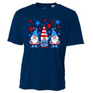 Patriotic Gnomes Fireworks USA Independence Day 4th Of July Gift Cooling Performance Crew T-Shirt