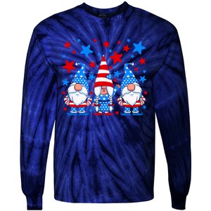 Patriotic Gnomes Fireworks USA Independence Day 4th Of July Gift Tie-Dye Long Sleeve Shirt