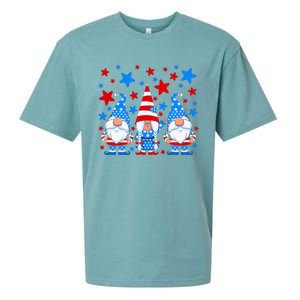 Patriotic Gnomes Fireworks USA Independence Day 4th Of July Gift Sueded Cloud Jersey T-Shirt