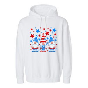 Patriotic Gnomes Fireworks USA Independence Day 4th Of July Gift Garment-Dyed Fleece Hoodie