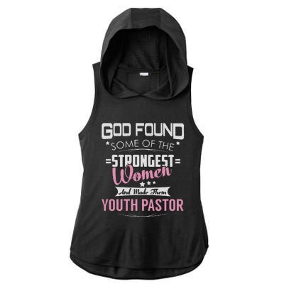 Pastor God Found Strongest Ladies PosiCharge Tri-Blend Wicking Draft Hoodie Tank