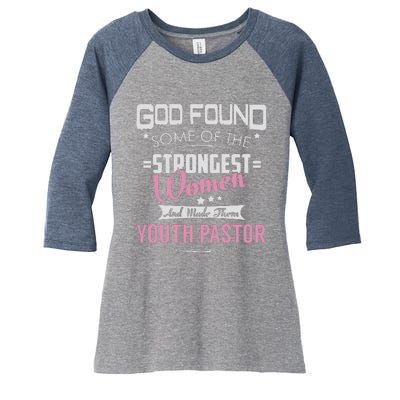 Pastor God Found Strongest Women's Tri-Blend 3/4-Sleeve Raglan Shirt