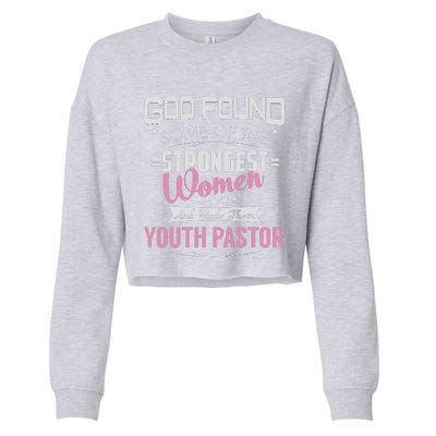 Pastor God Found Strongest Cropped Pullover Crew