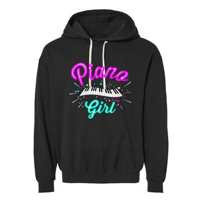 Piano Girl Funny Pianist Music Keyboardist Musician Outfit Garment-Dyed Fleece Hoodie