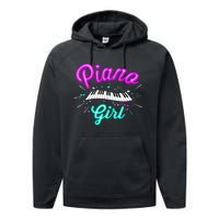 Piano Girl Funny Pianist Music Keyboardist Musician Outfit Performance Fleece Hoodie