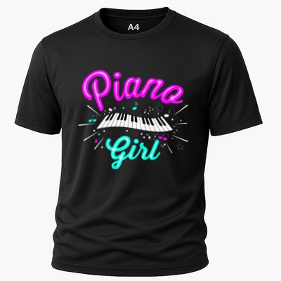 Piano Girl Funny Pianist Music Keyboardist Musician Outfit Cooling Performance Crew T-Shirt